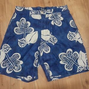 Vtg Polo Ralph Lauren Made In USA Linen Blend Hawaiian Shorts Floral ~~ Men’s 32